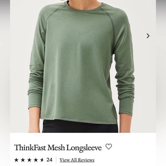 Outdoor Voices Thinkfast Long Sleeve Tee Size XL Green - Picture 2 of 7